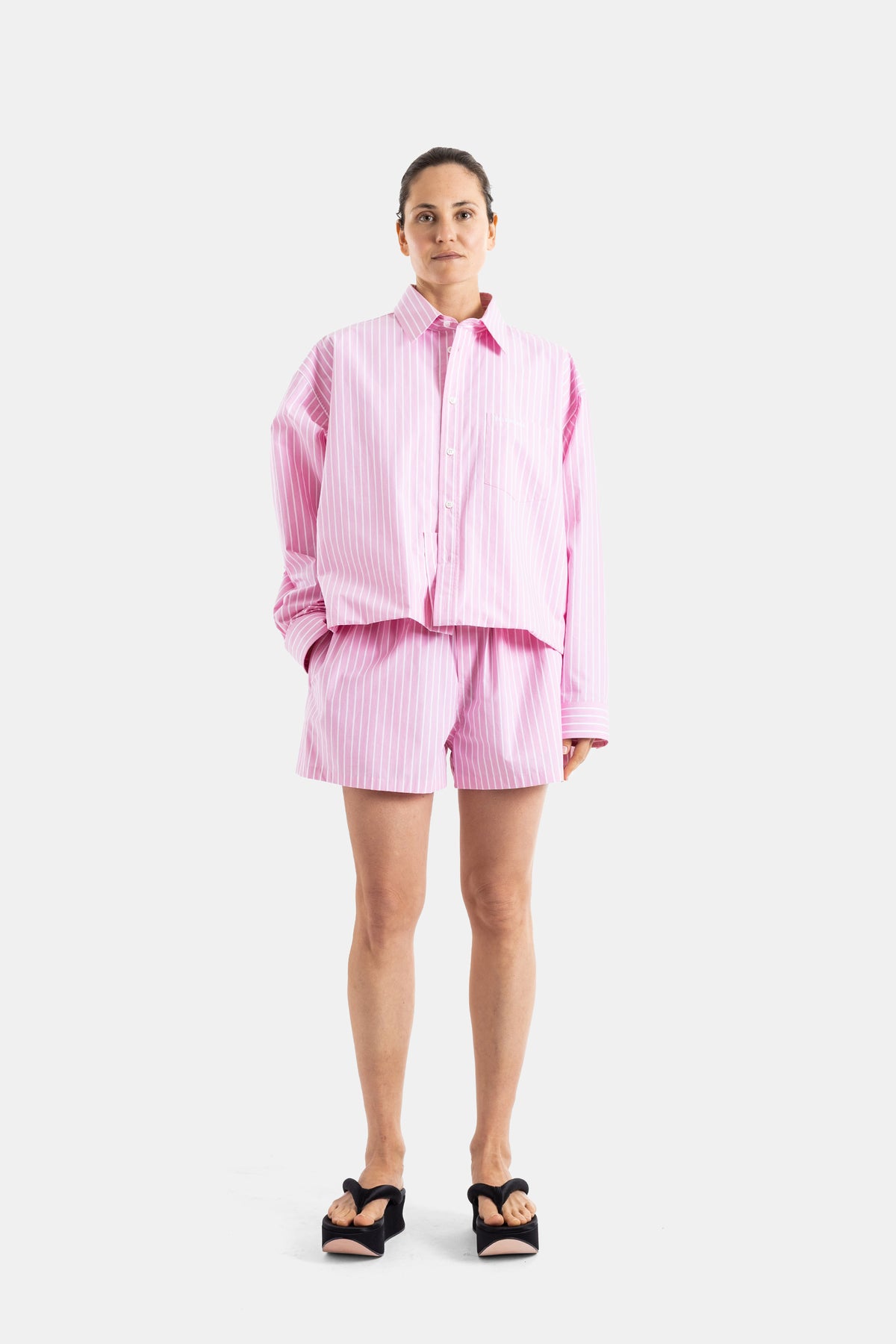 Pink Striped Boxy Shirt