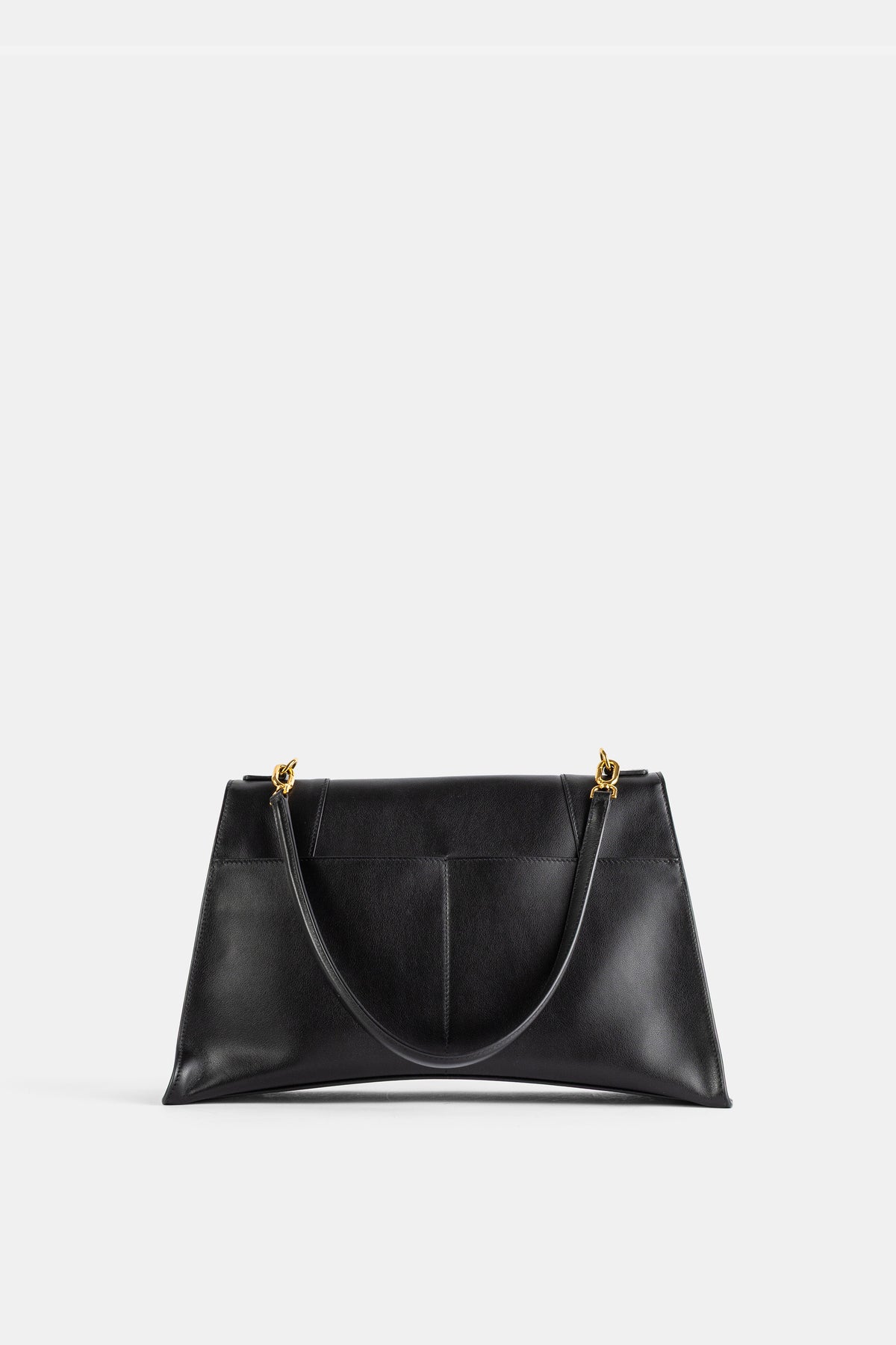 Sac épaule Hourglass en cuir veau noir