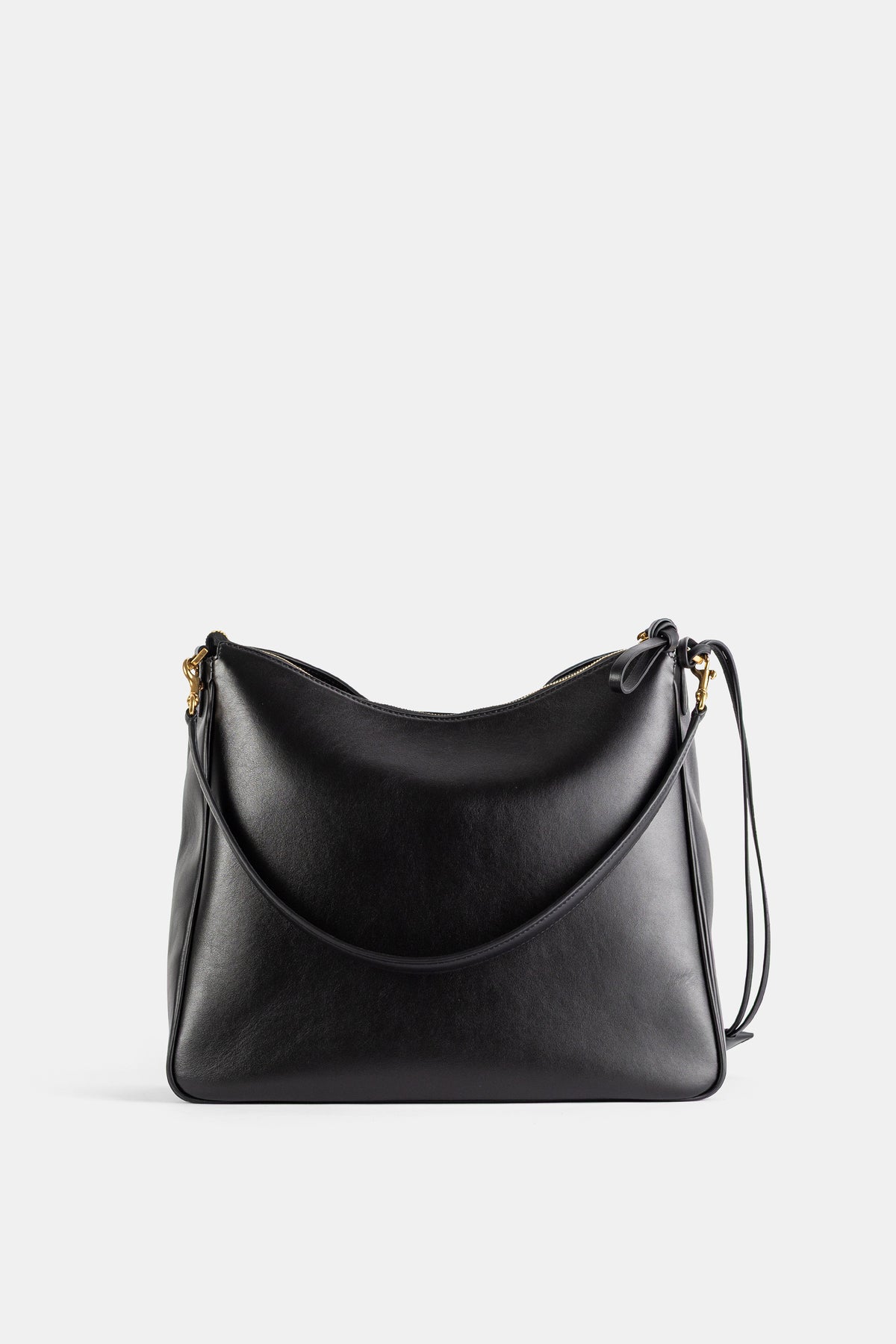 Sac porté épaule Rodeo Hobo M cuir lisse naturel noir