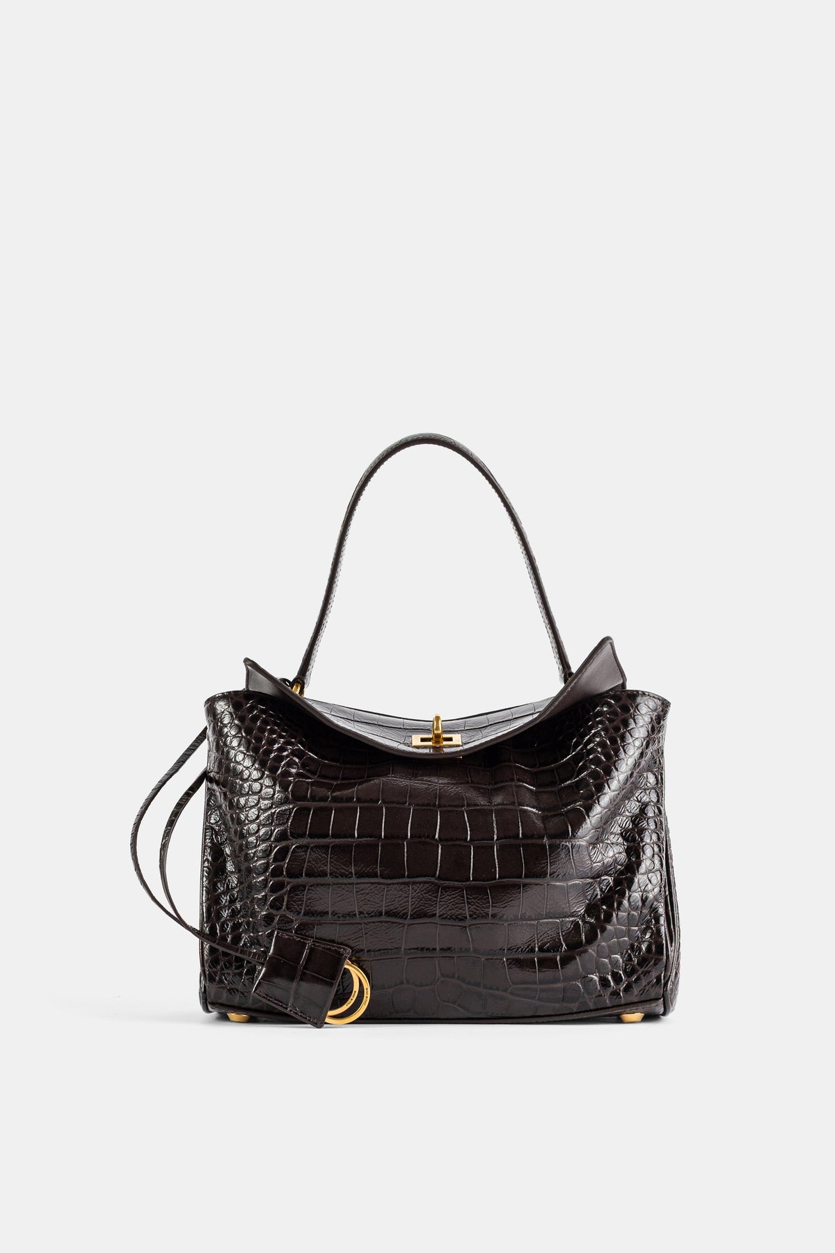 Sac Rodeo Top Handle en Cuir Embossé Croco