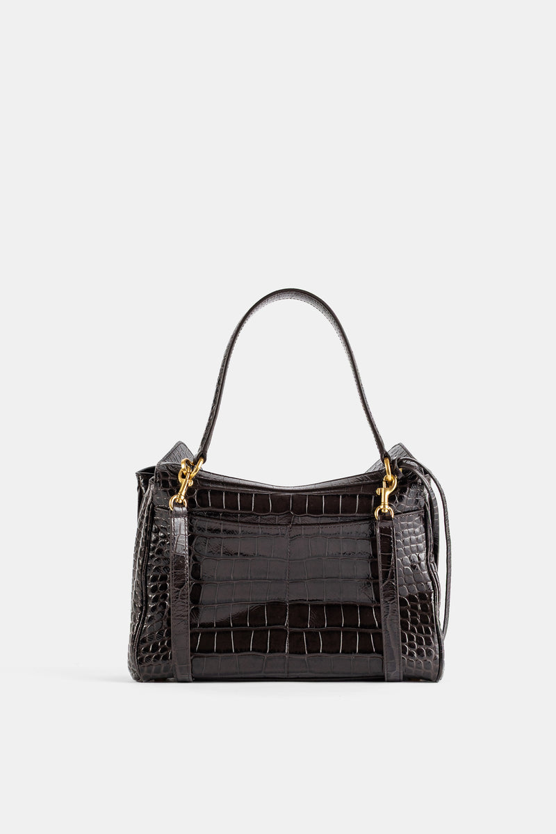 Sac Rodeo Top Handle en Cuir Embossé Croco