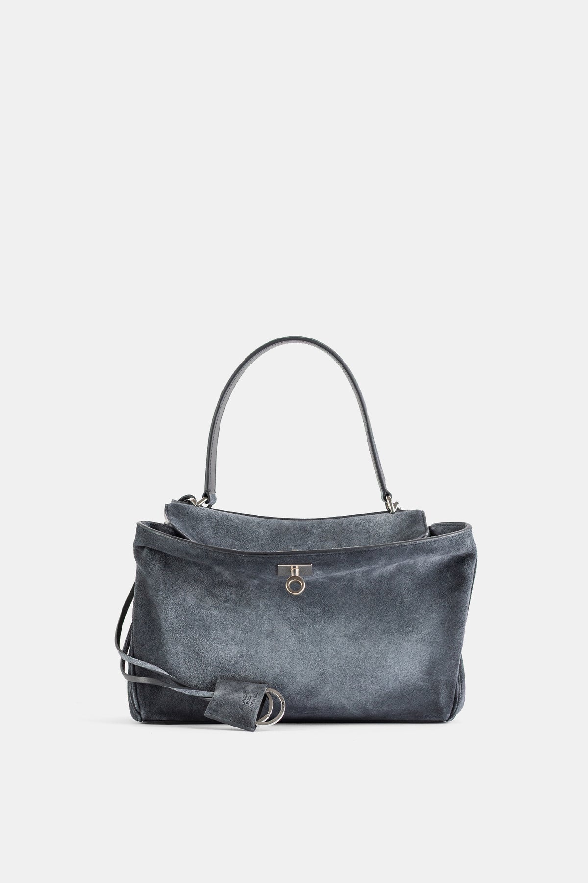 Sac top handle Rodeo Small en daim gris ardoise