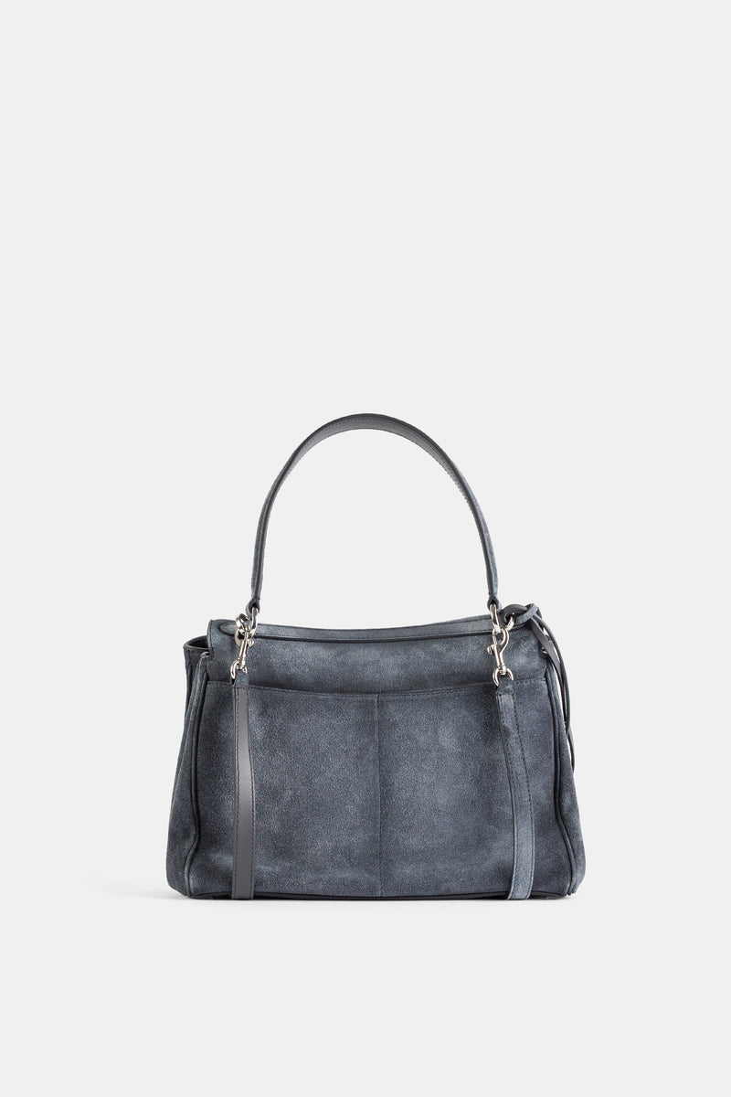 Sac top handle Rodeo Small en daim gris ardoise