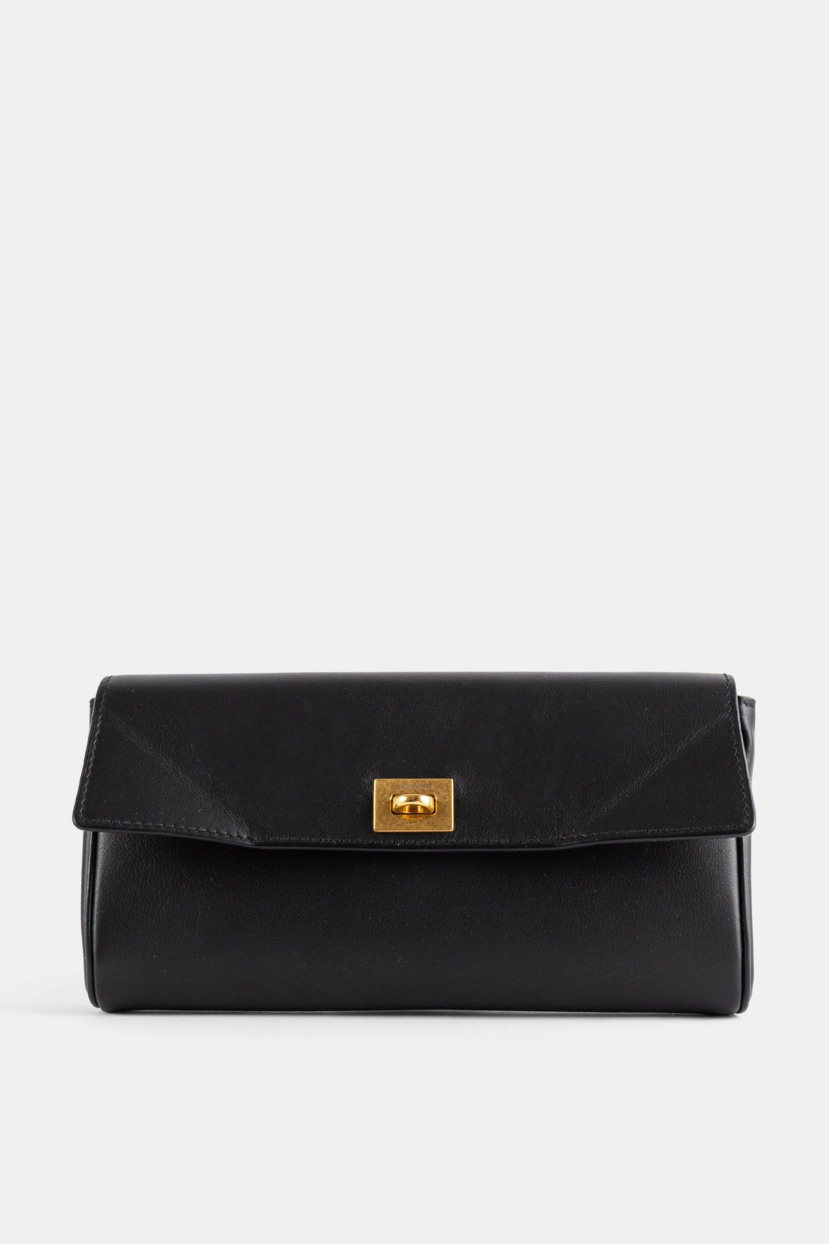 Balenciaga Rodeo Glattleder Geldbörse schwarz goldener Drehverschluss Clutch-Format FW25