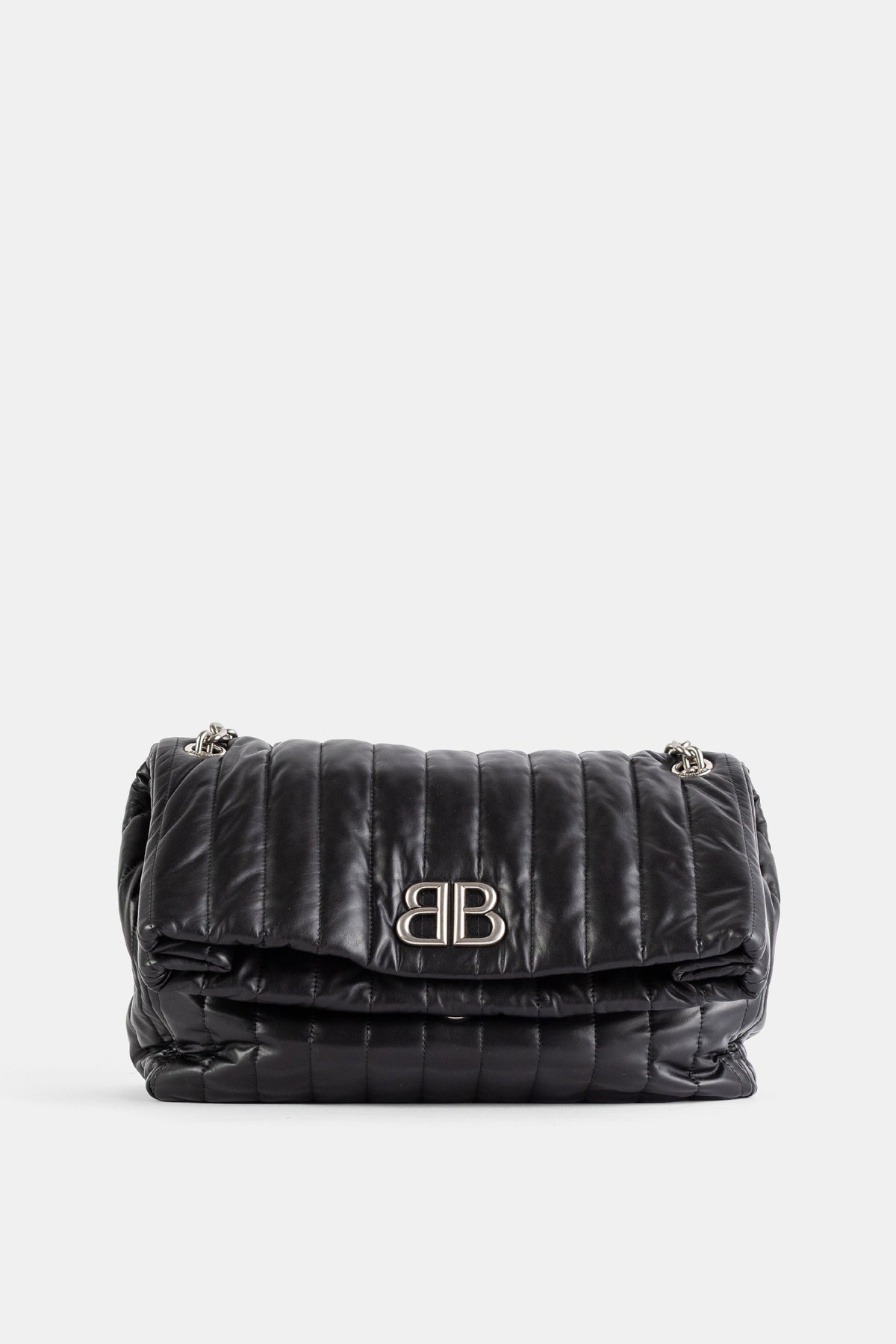 Sac Monaco Matelassé en Cuir Noir