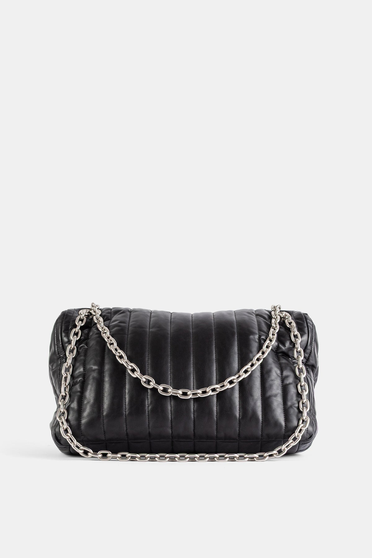 Sac Monaco Matelassé en Cuir Noir