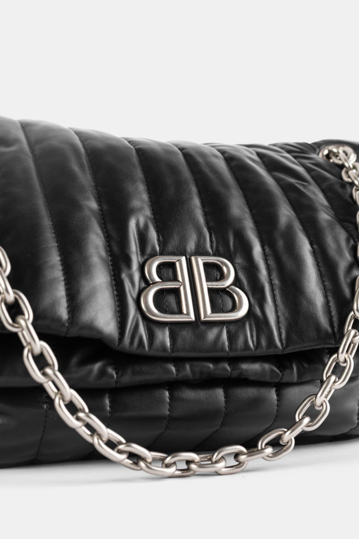 Sac Monaco Matelassé en Cuir Noir