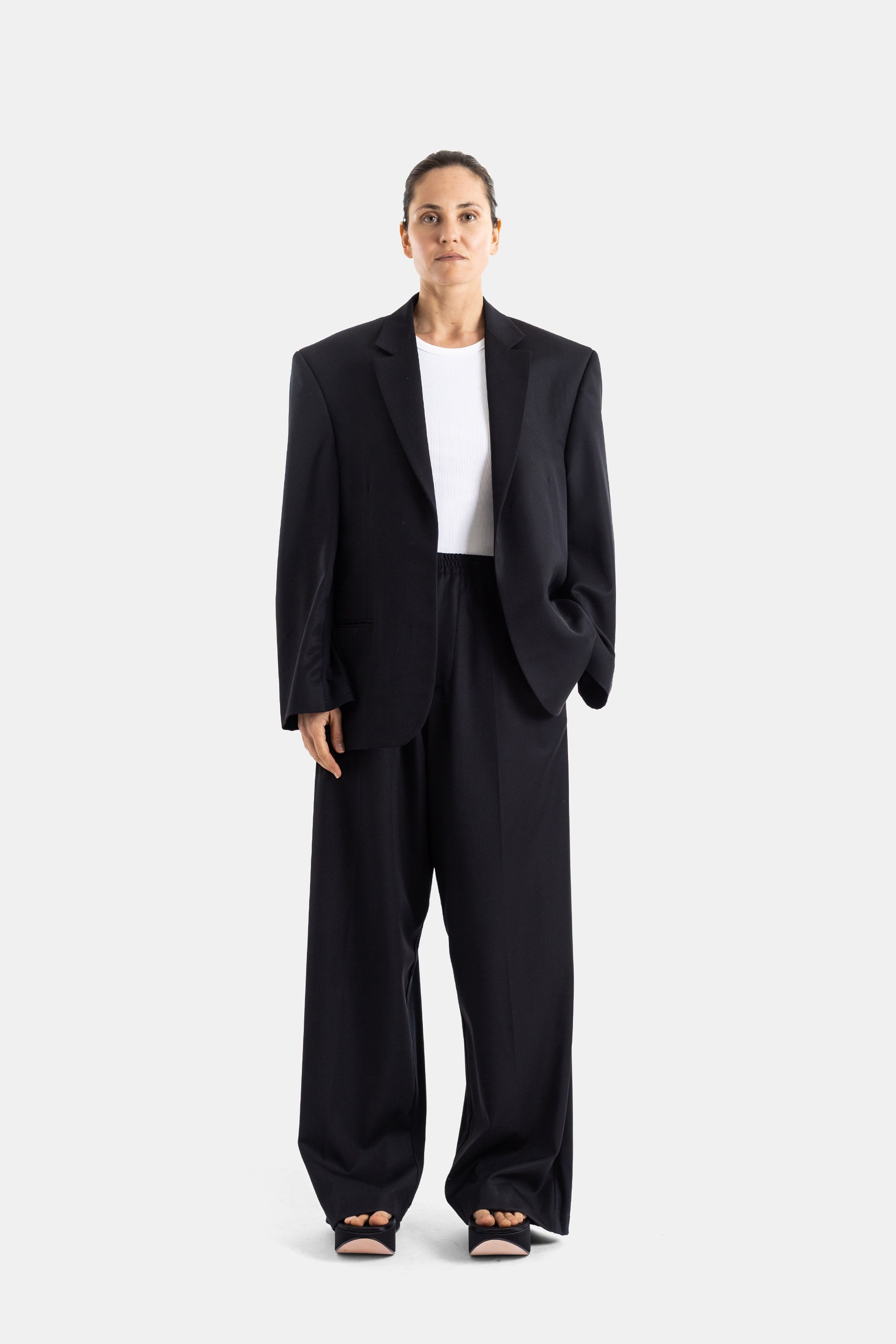 Balenciaga Wide Black Tailored Trousers | Actuel B