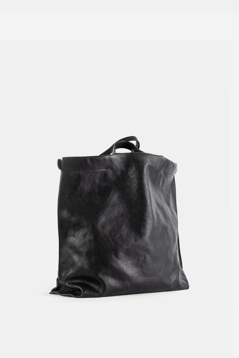 Large Shopper L in Matte Black Leather