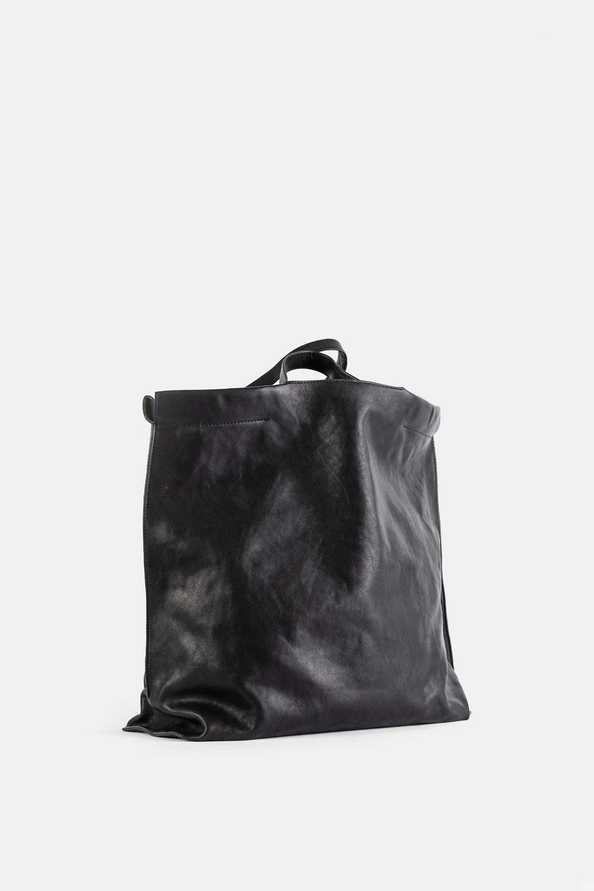 Großer Shopper Shopper L aus mattem schwarzem Leder