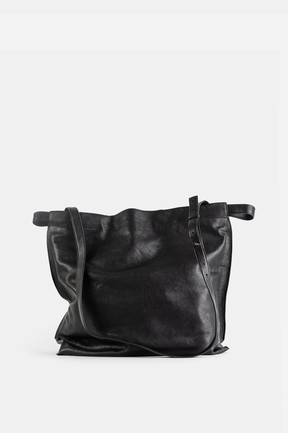Large Shopper L in Matte Black Leather