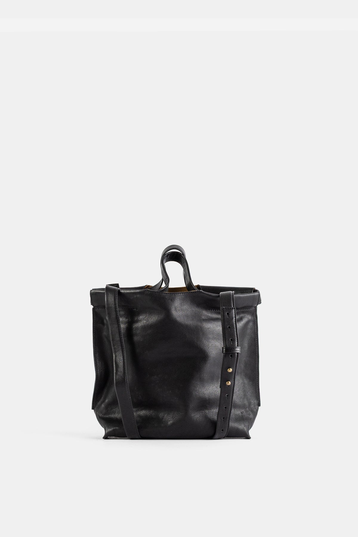 Petit Shopper S en cuir mat noir