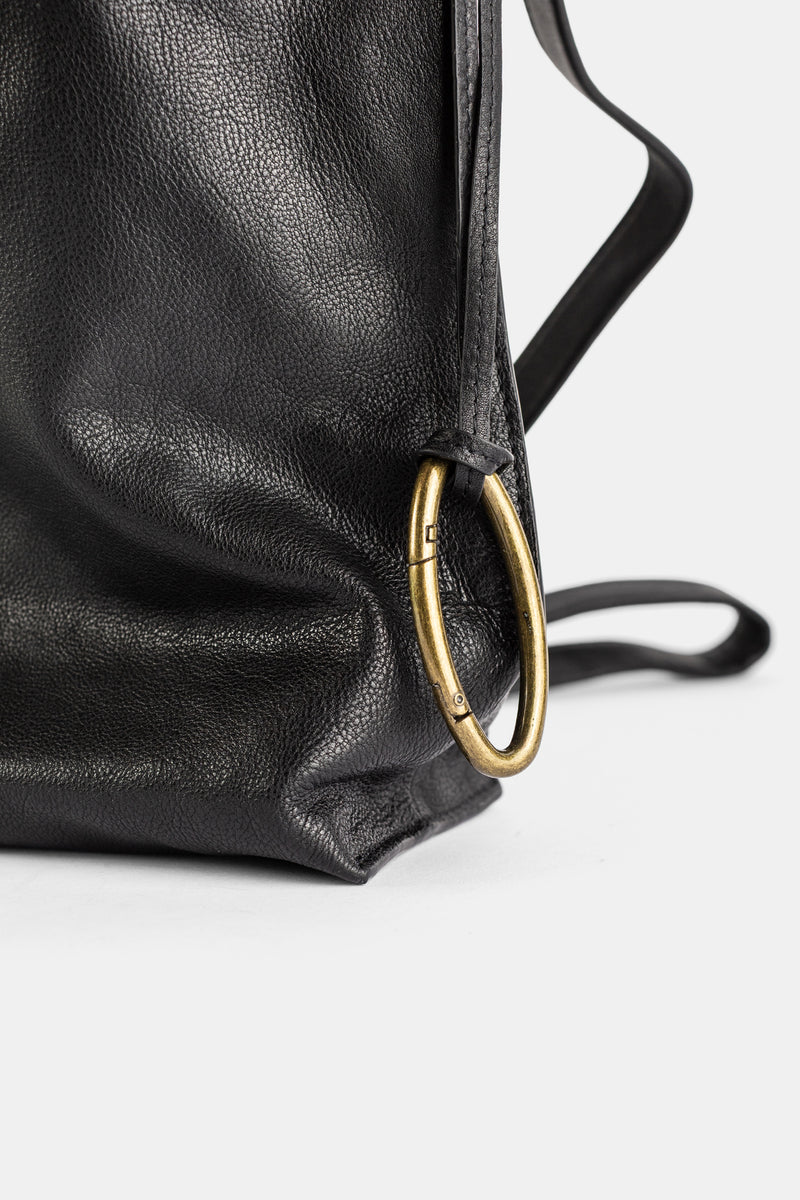 Petit Shopper S en cuir mat noir