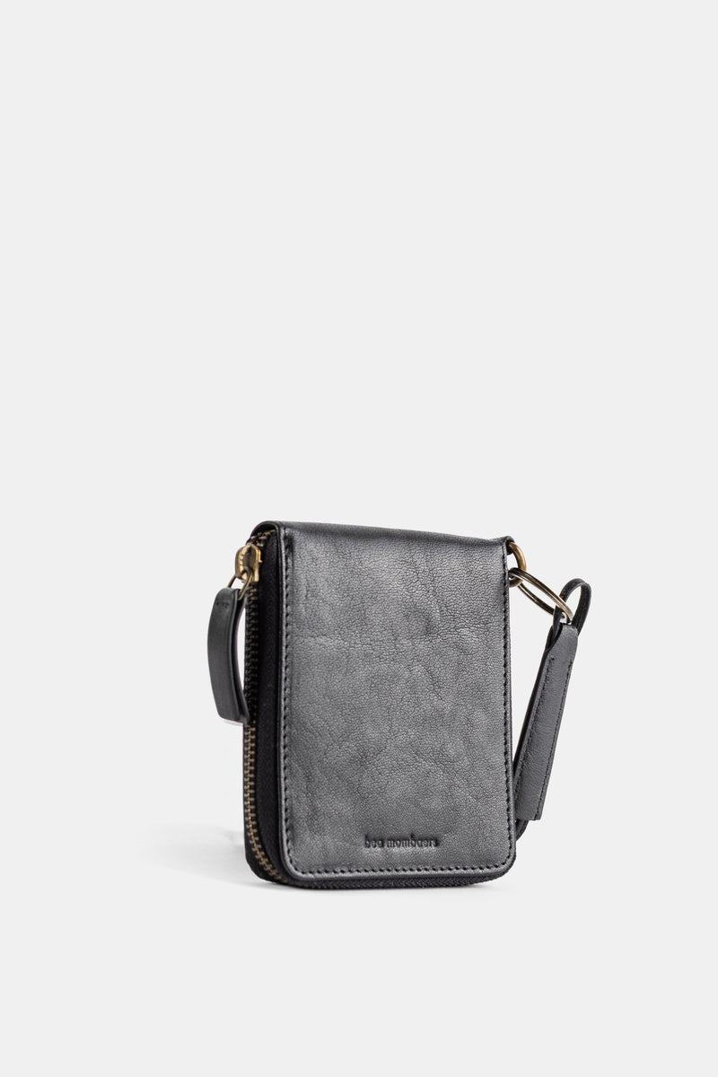 Black Leather Zip Wallet