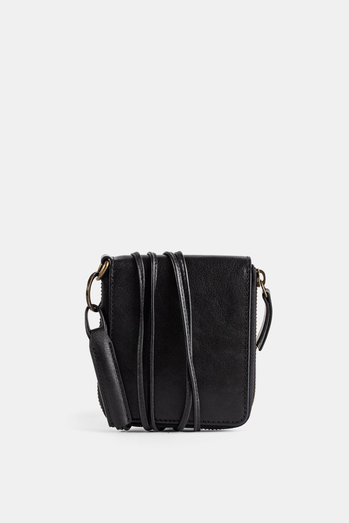 Black Leather Zip Wallet