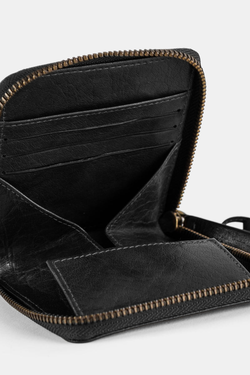 Black Leather Zip Wallet