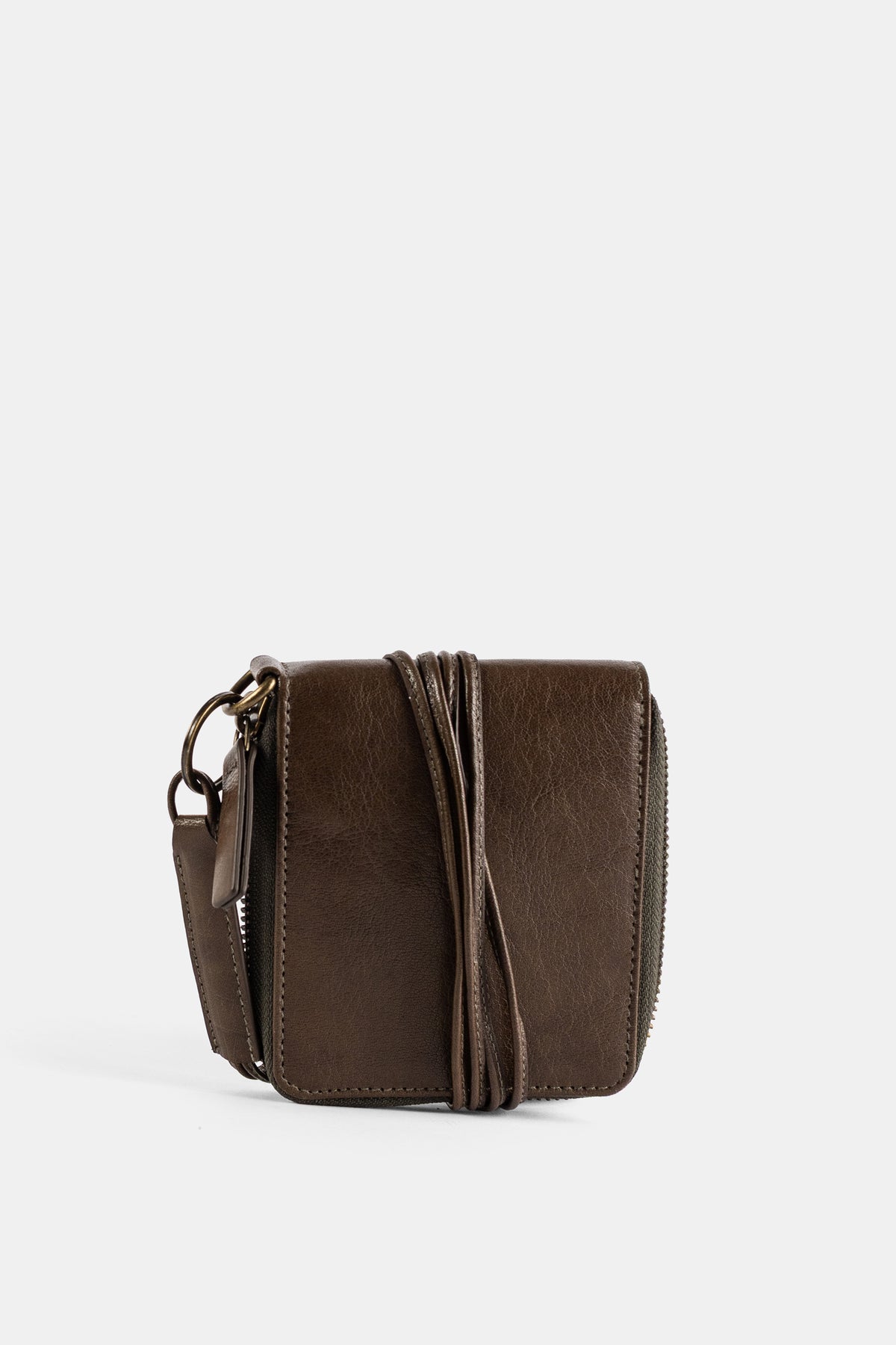 Brown Leather Zip-Around Wallet