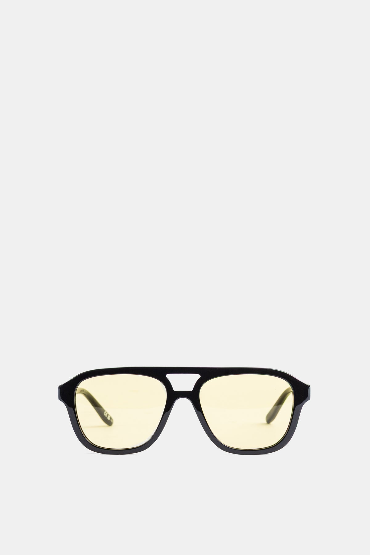 Daily Pilot sunglasses black acetate frame pale yellow lenses men SS26