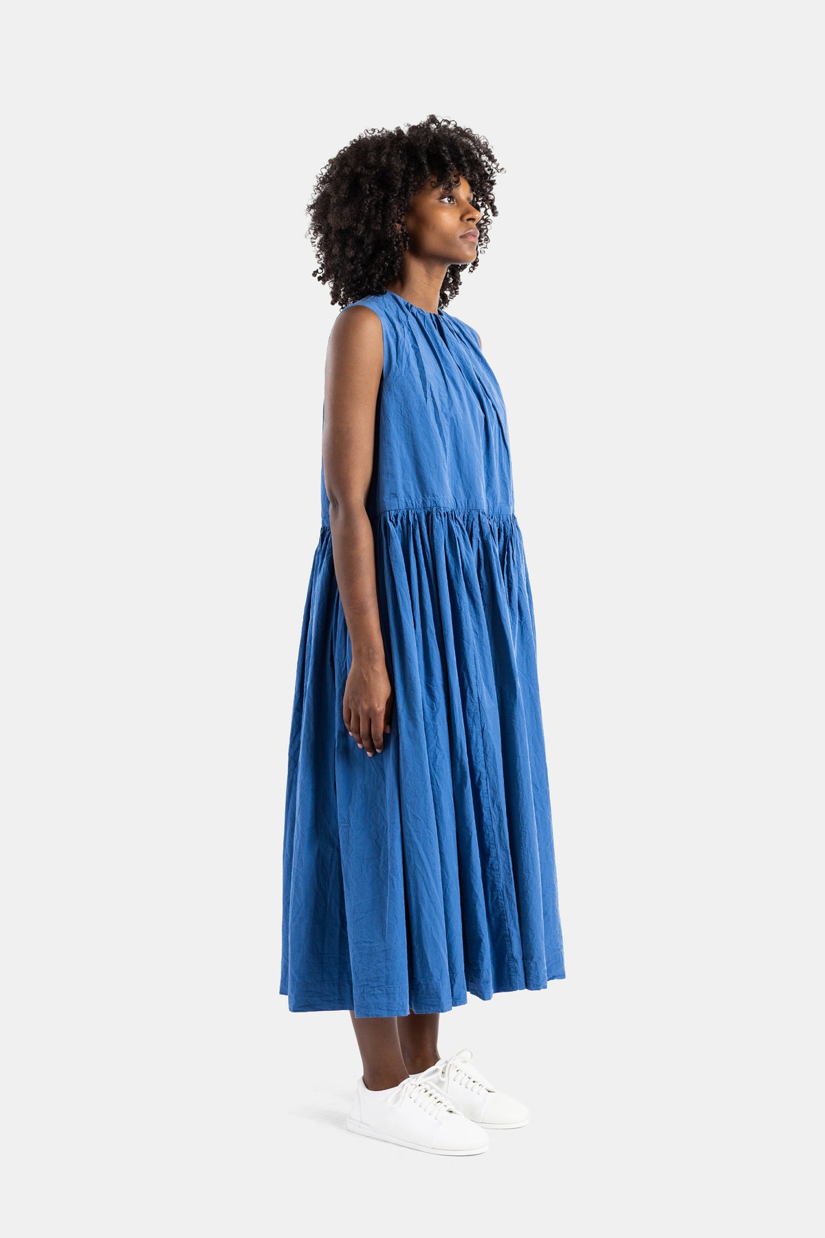 Vestido Azul Fruncido Pomme
