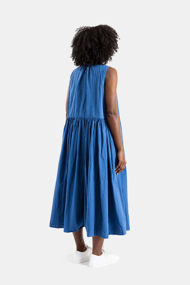 Vestido Azul Fruncido Pomme