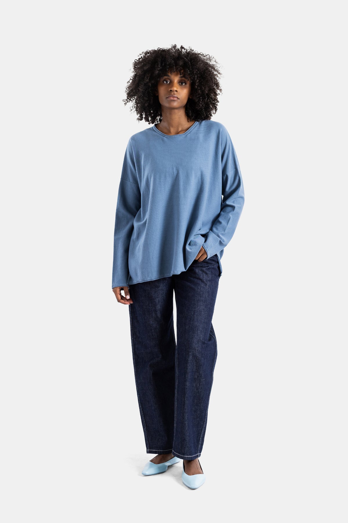 Oversized Overdyed Blue T-Shirt