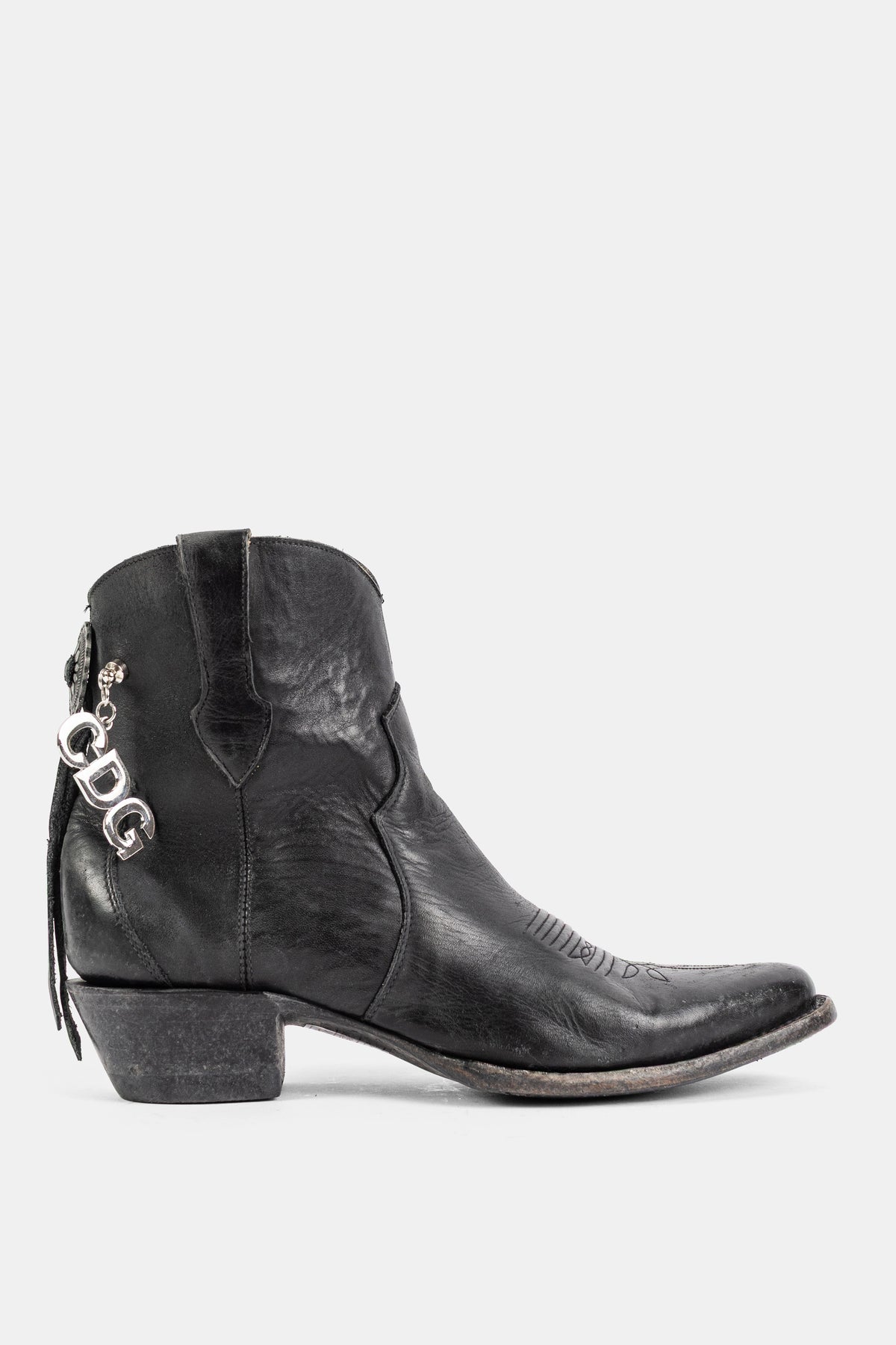 Santiag en Cuir Noir CDG x Mexicana Boots