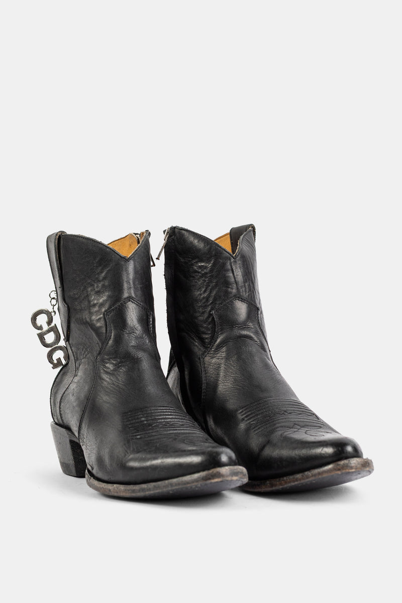 Santiag en Cuir Noir CDG x Mexicana Boots