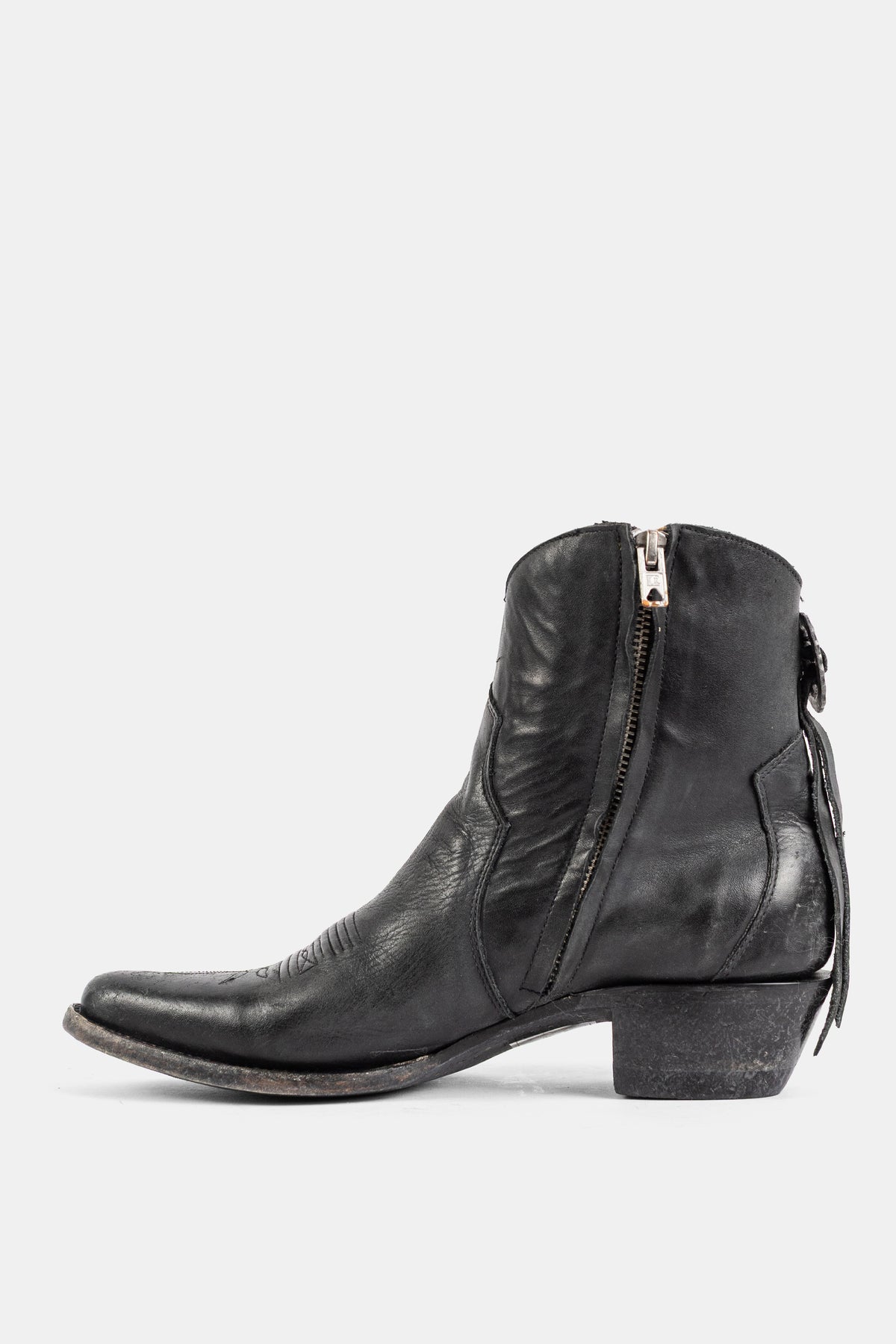 Santiag en Cuir Noir CDG x Mexicana Boots