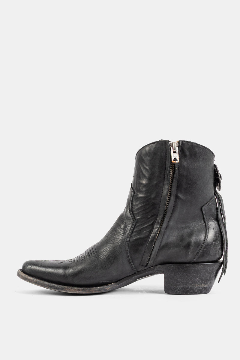 Santiag en Cuir Noir CDG x Mexicana Boots