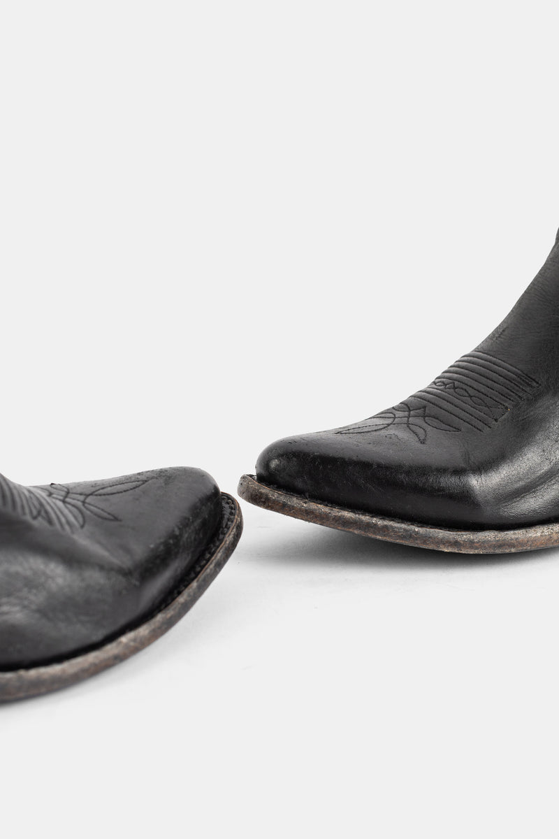 Santiag en Cuir Noir CDG x Mexicana Boots
