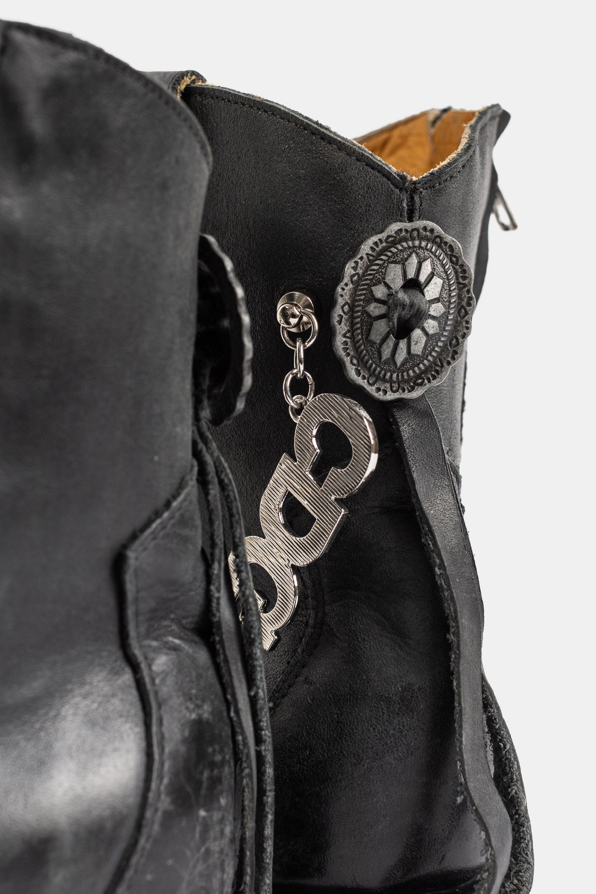 Santiag en Cuir Noir CDG x Mexicana Boots