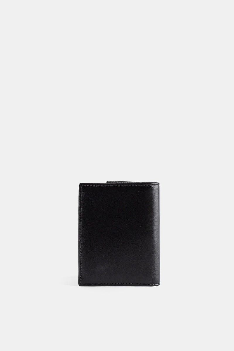 Portefeuille Plié en Cuir Noir