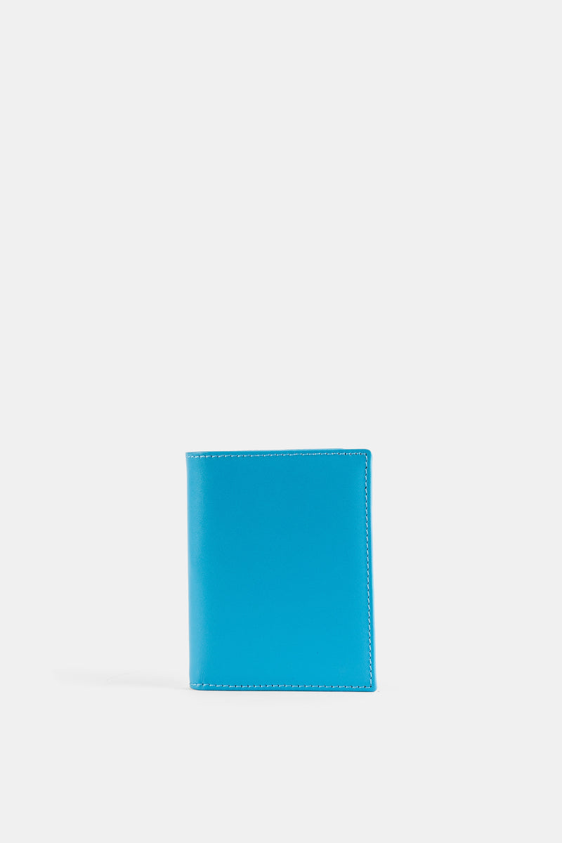 Portefeuille Plié en Cuir Bleu