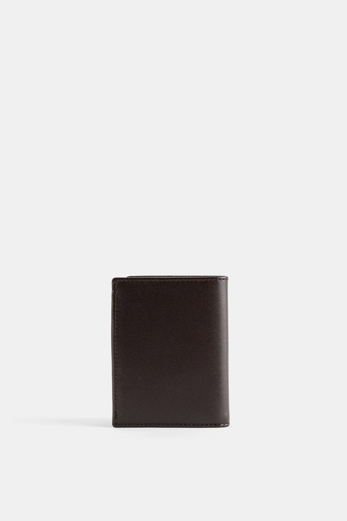 Portefeuille Plié en Cuir Marron