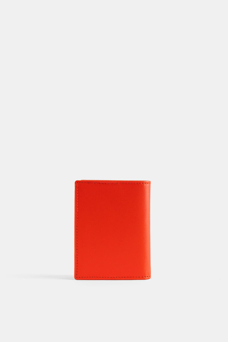 Portefeuille Plié en Cuir Orange
