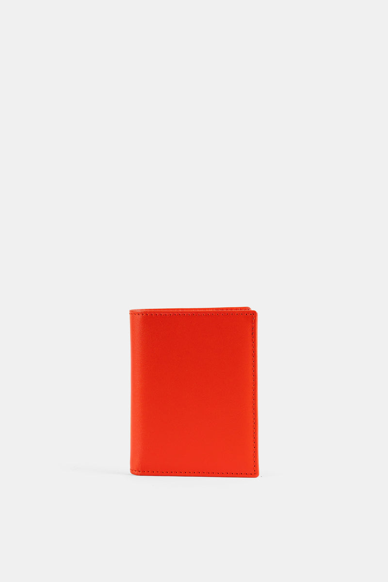 Portefeuille Plié en Cuir Orange