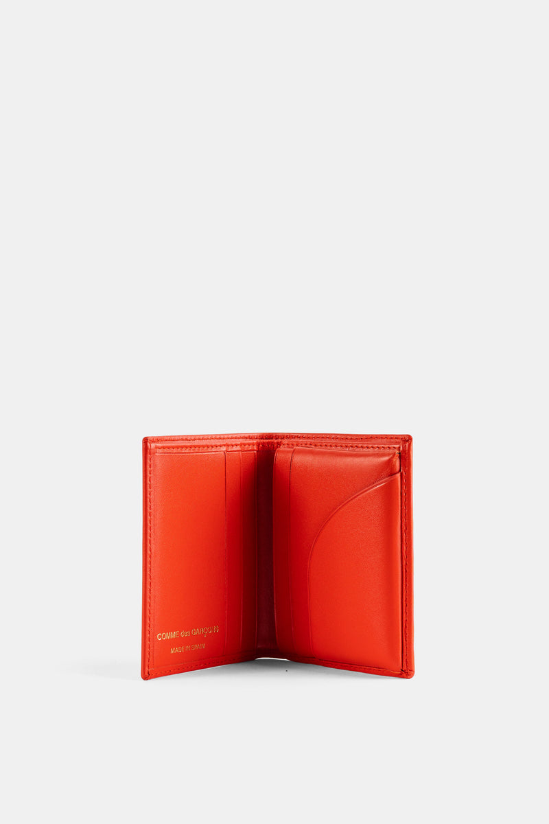 Portefeuille Plié en Cuir Orange
