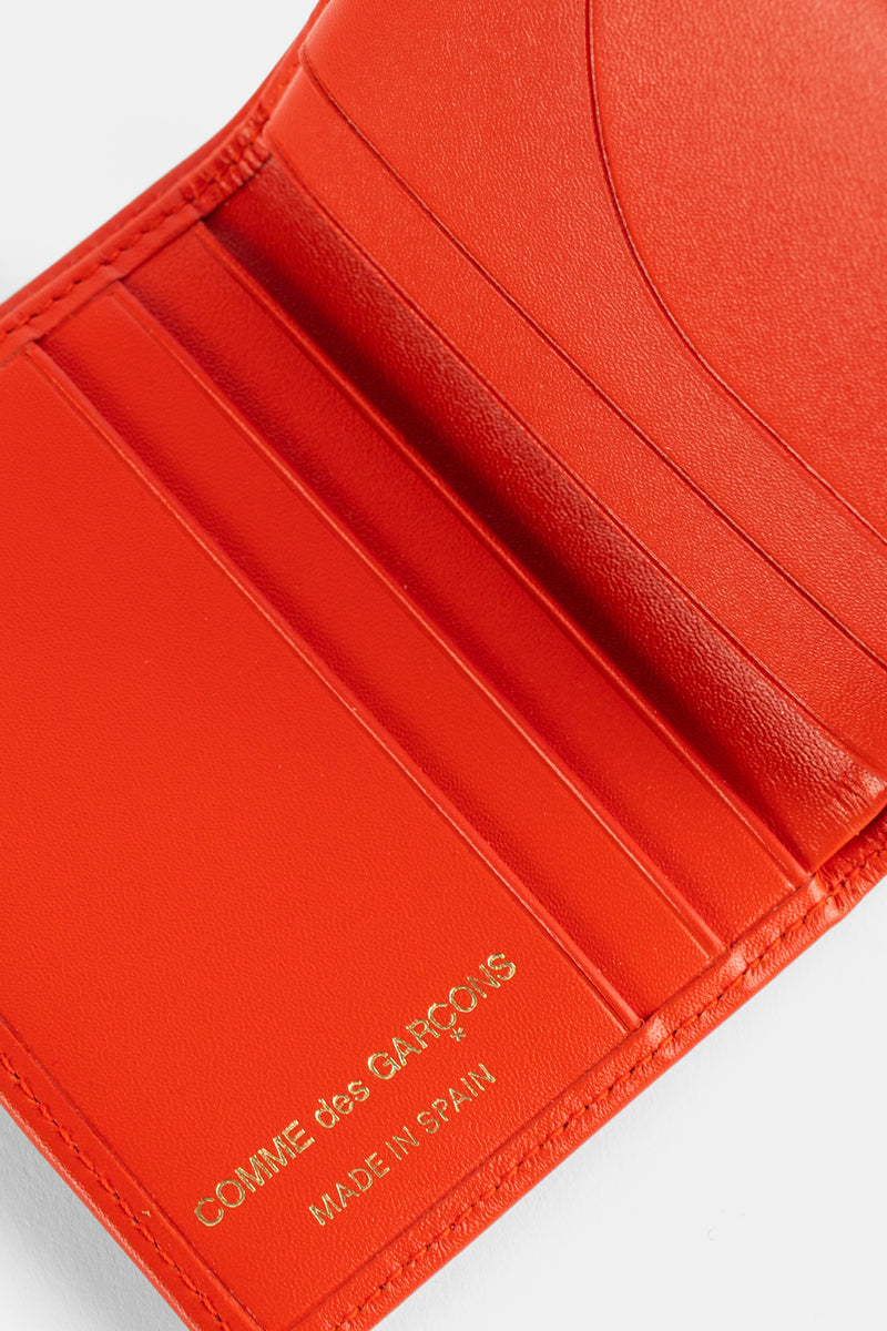 Portefeuille Plié en Cuir Orange