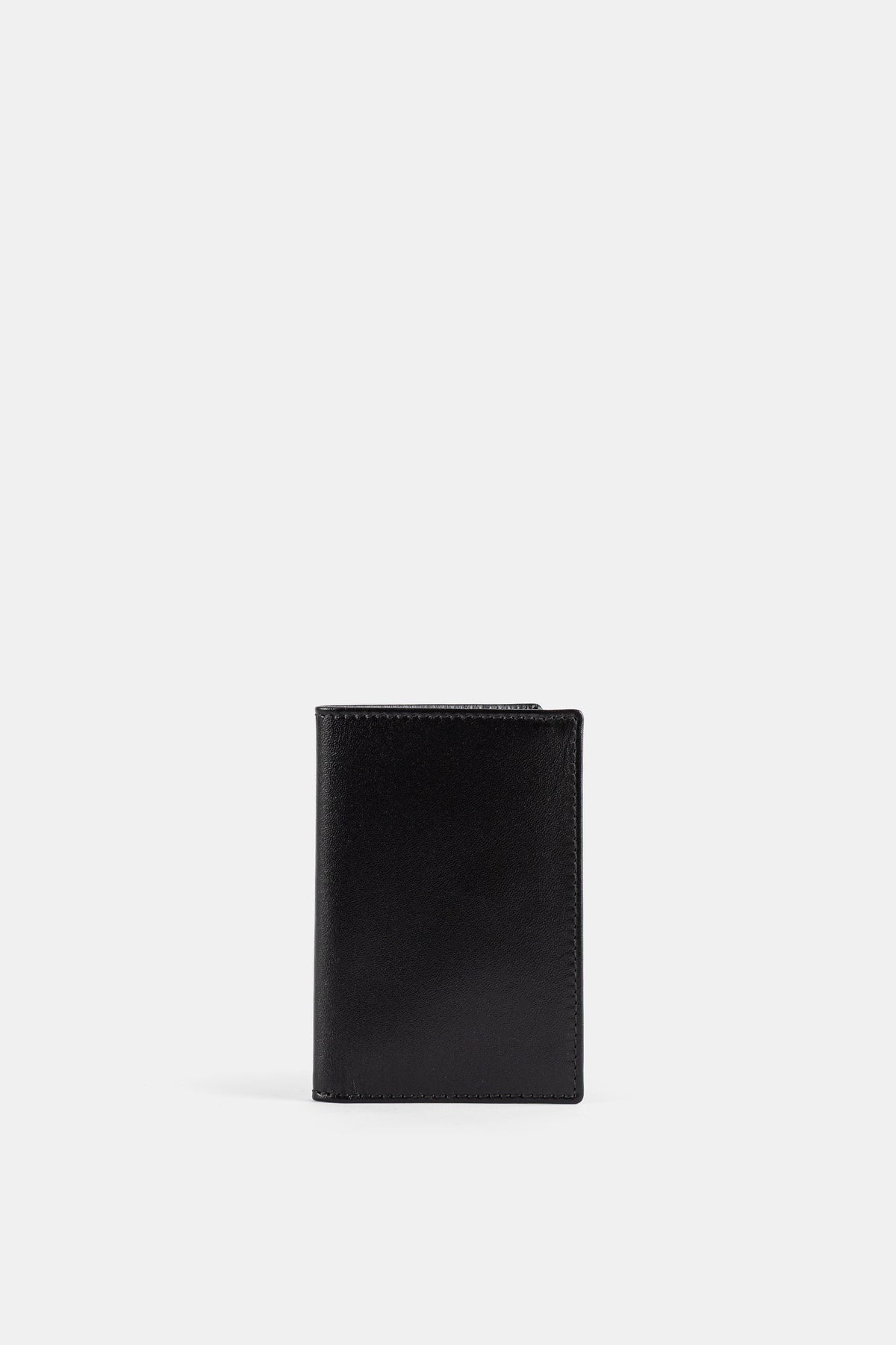 Portefeuille Plié en Cuir Noir