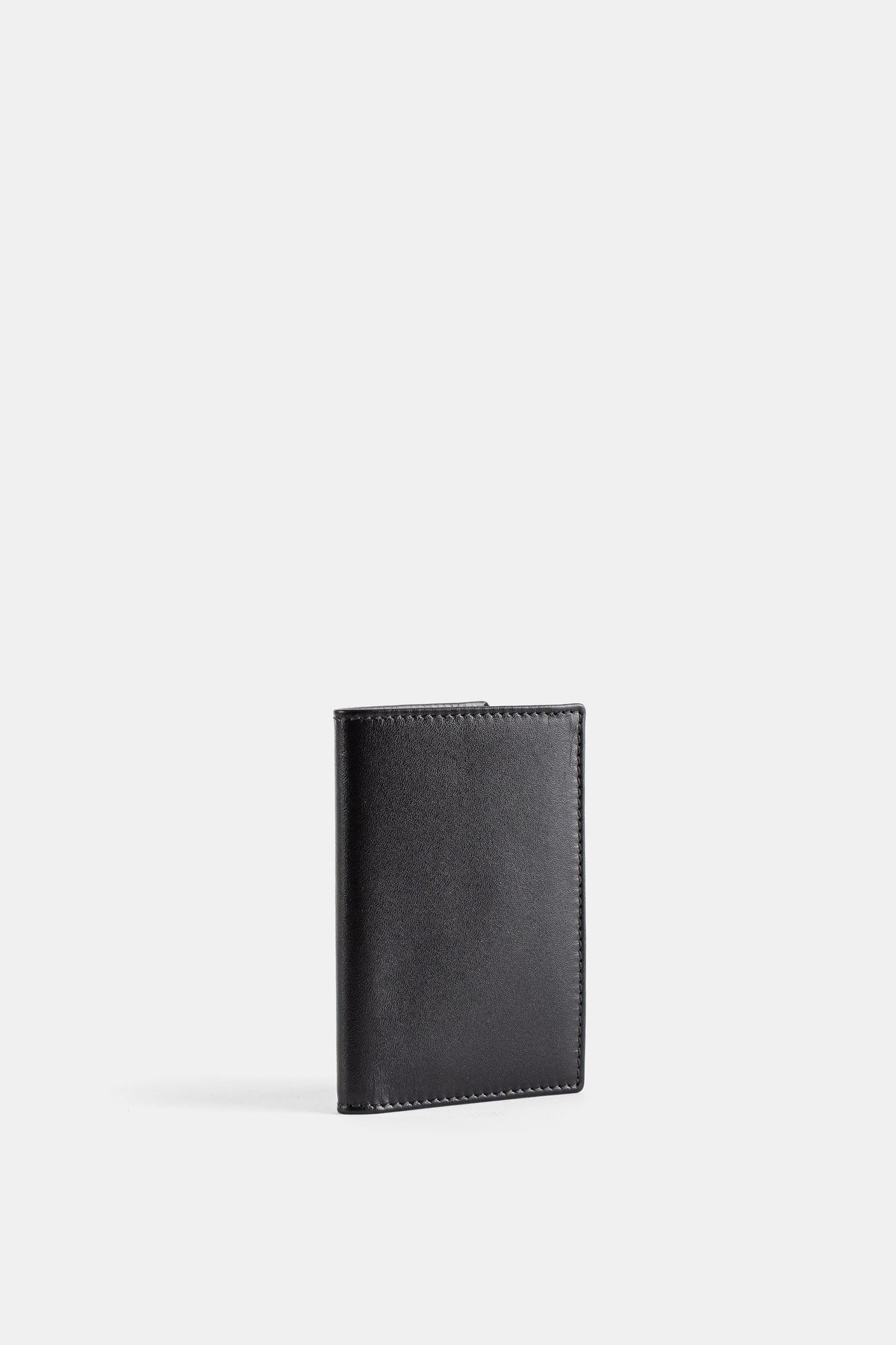Portefeuille Plié en Cuir Noir