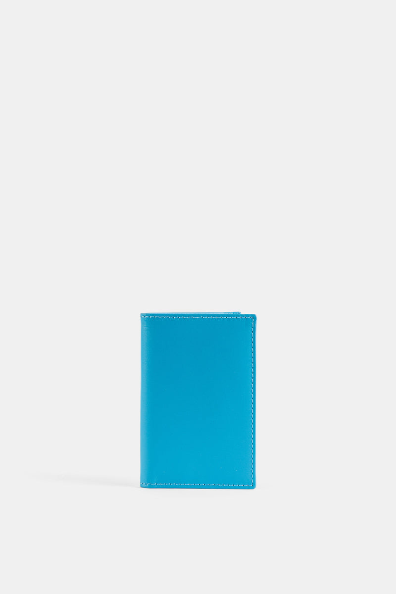 Portefeuille Plié en Cuir Bleu