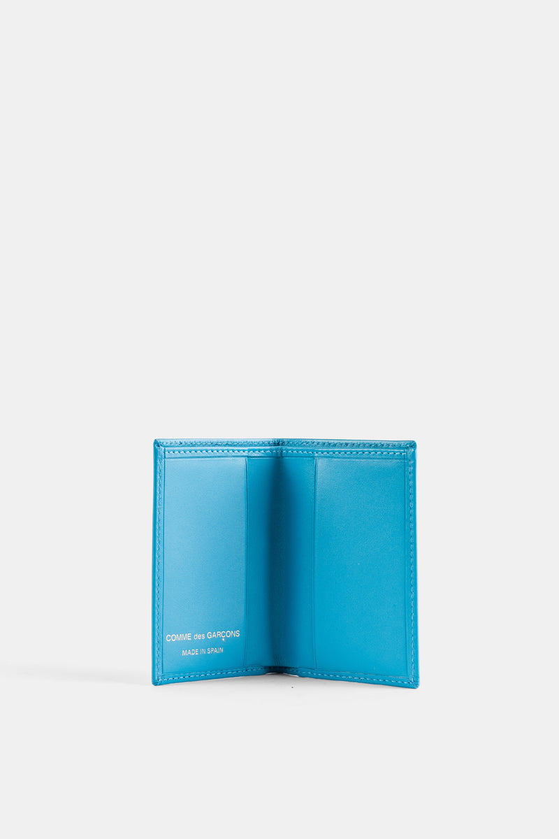 Portefeuille Plié en Cuir Bleu
