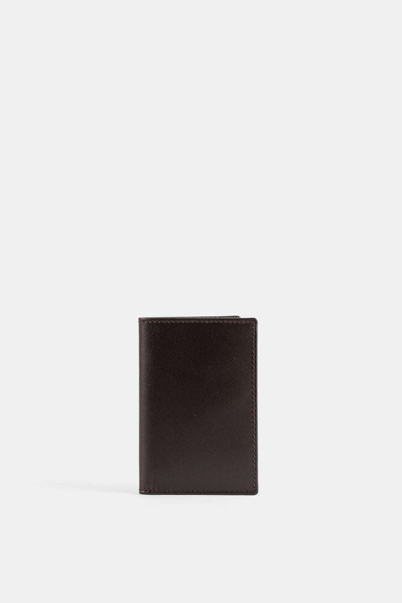 Portefeuille Plié en Cuir Marron
