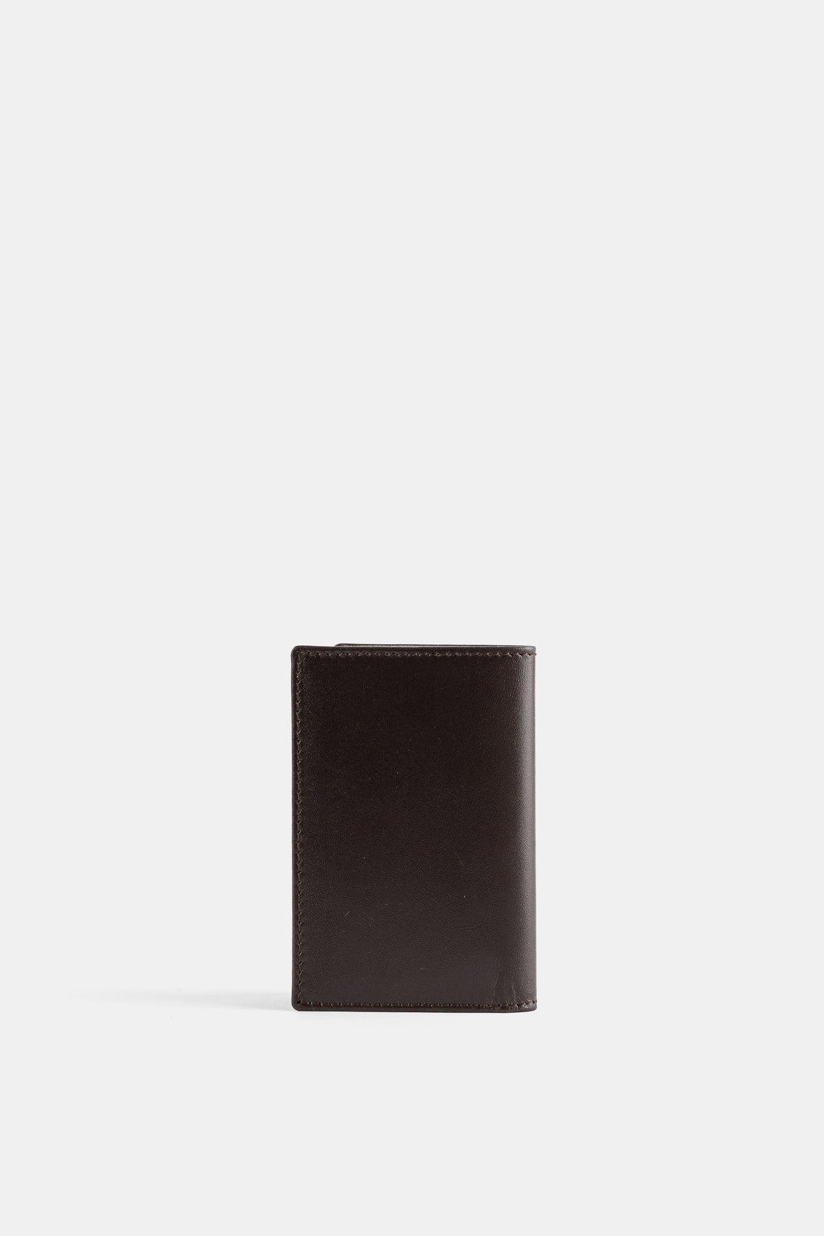 Portefeuille Plié en Cuir Marron