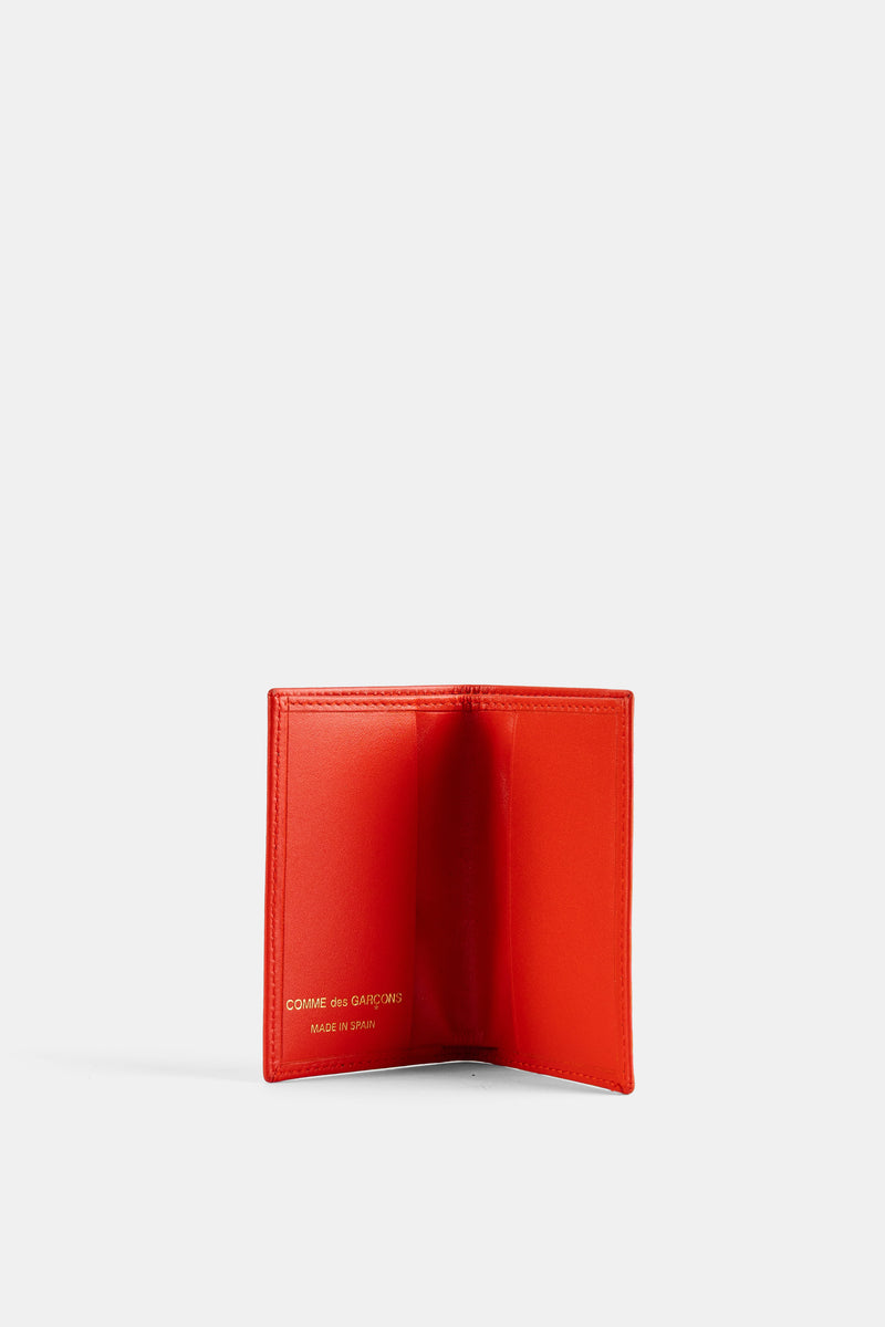Portefeuille Plié en Cuir Orange