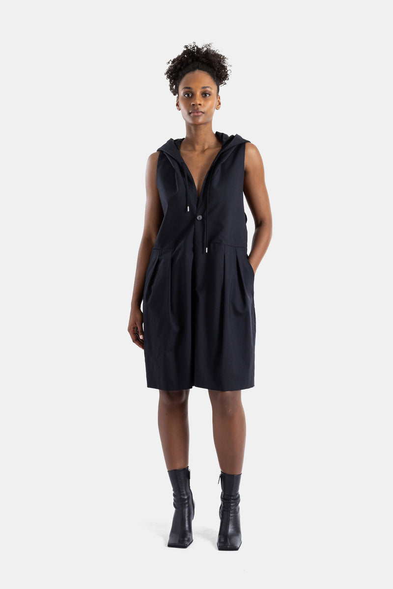 Black hooded playsuit