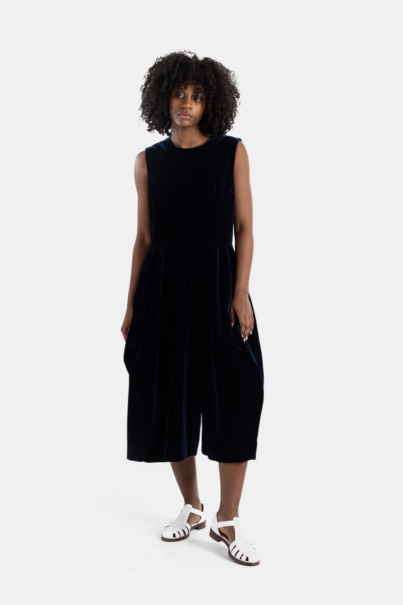 Navy velvet jumpsuit