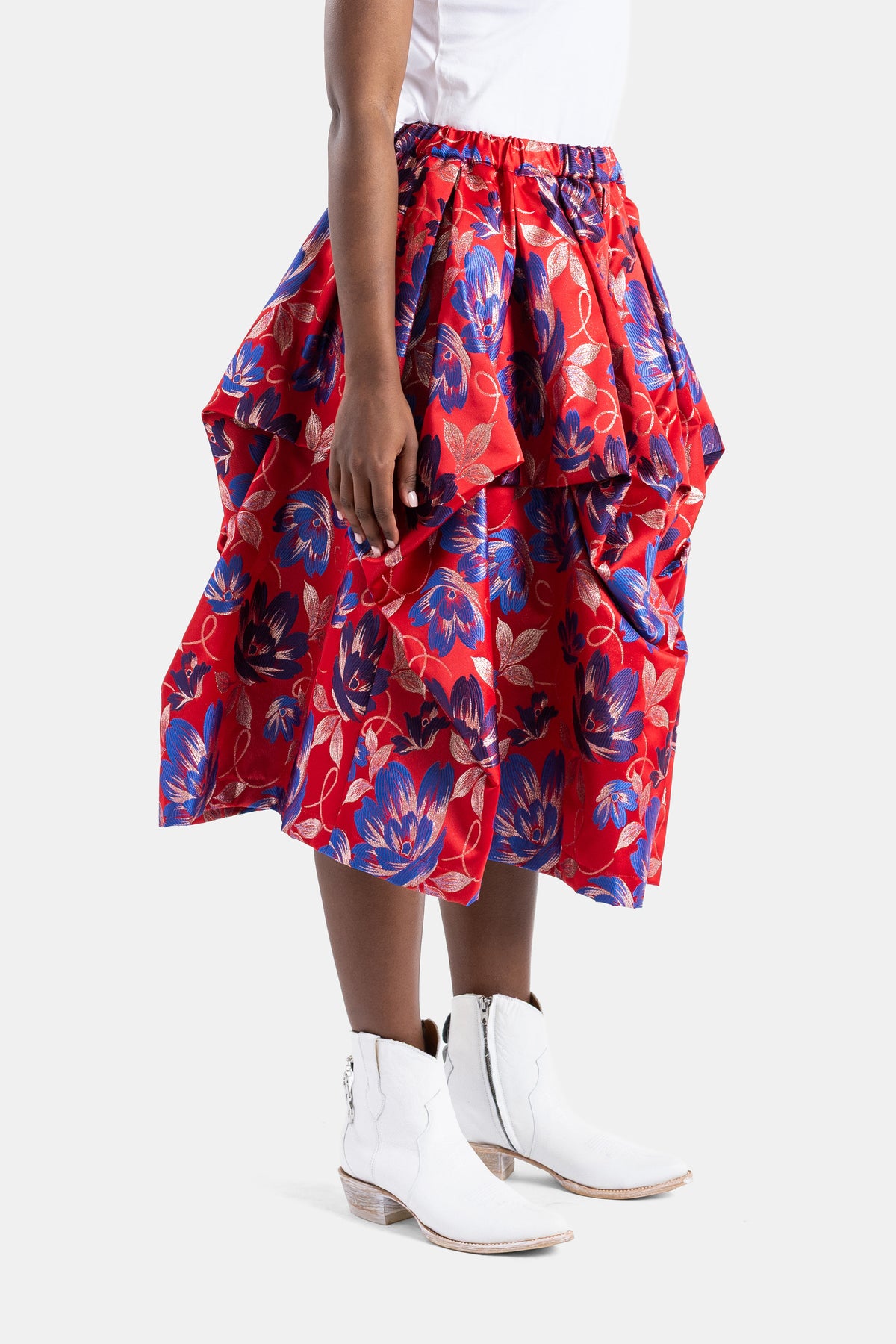 Jupe volumineuse à motifs floraux