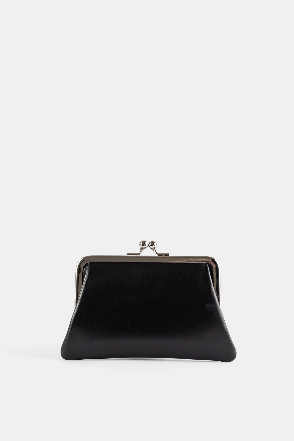 Porte-monnaie Kiss Lock en Cuir Noir