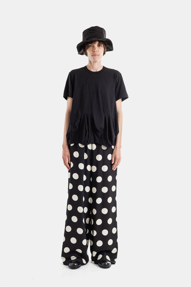 Black Draped Pocket T-Shirt